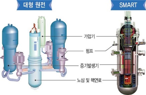 SMART 원자로와 대형 원전 비교