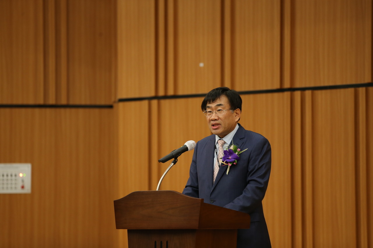 주한규 제22대 한국원자력연구원 원장이 취임사를 밝히고 있다.  사진 = 원자력연구원